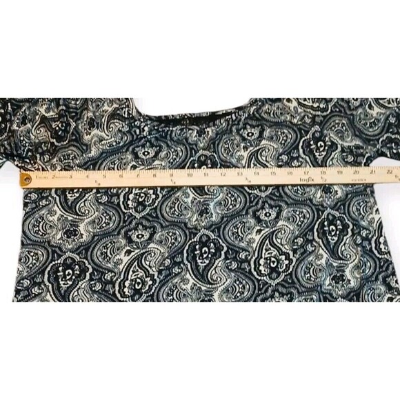Uncle Frank Black Paisley Top with Lace Back Anthropologie Women's Size L - Picture 3 of 7